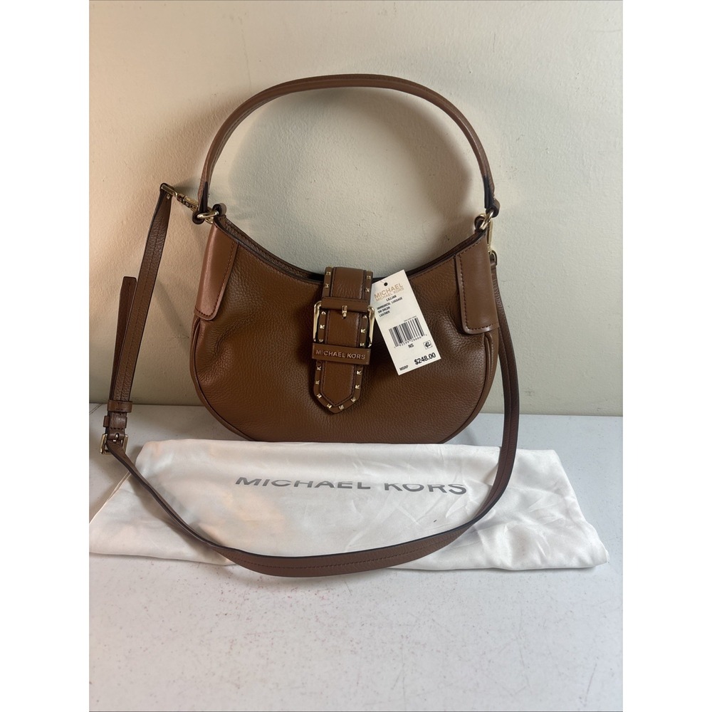 MICHAEL Michael Kors Lillian Shoulder Bag Crossbody Sm Tan Leather NWT‎ $248MSRP